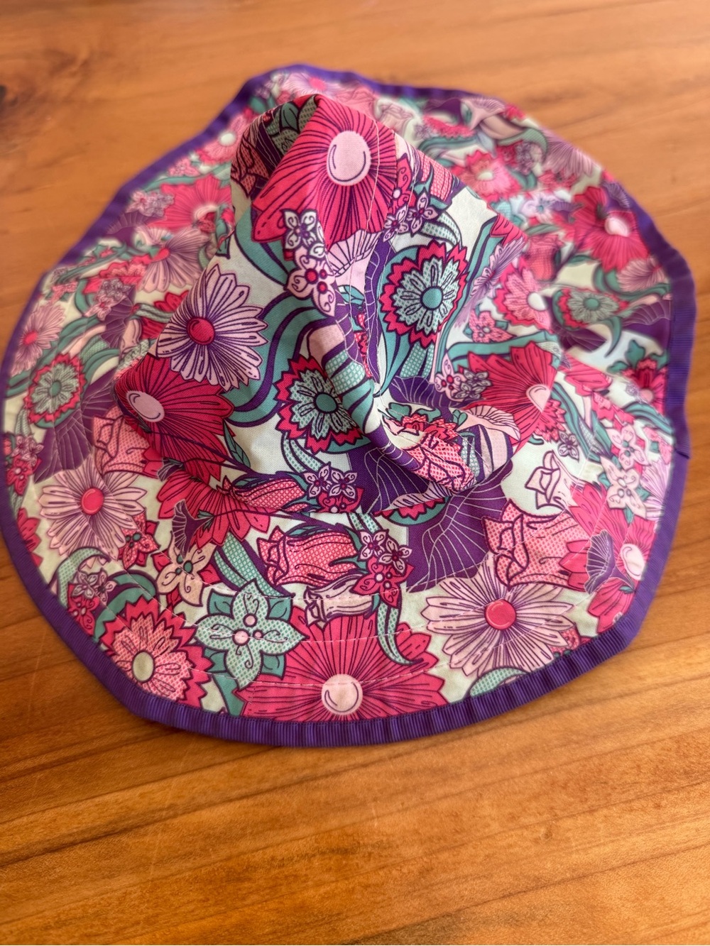 Sunday Afternoons - Baby/Toddler Girl’s Pink and Purple Floral Sun Hat